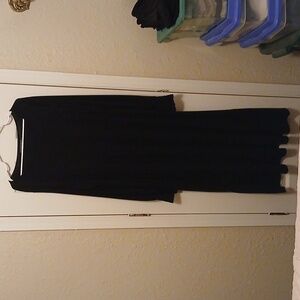 Black,  long sleeve, scoop neck, ZESICA, XXL, maxi dress